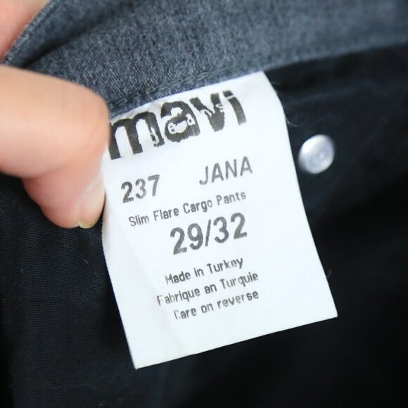Mavi Women's Dark Grey Slim Flare Cargo Pants Size 29/32 - Picture 3 of 6